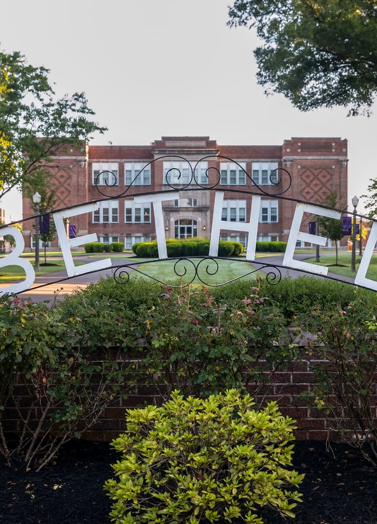 a metal sign reading "Bethel"