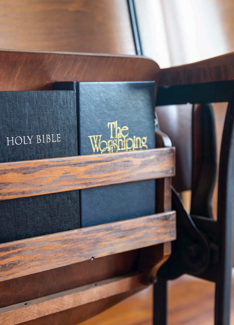 the bible and another worship book in the chapel