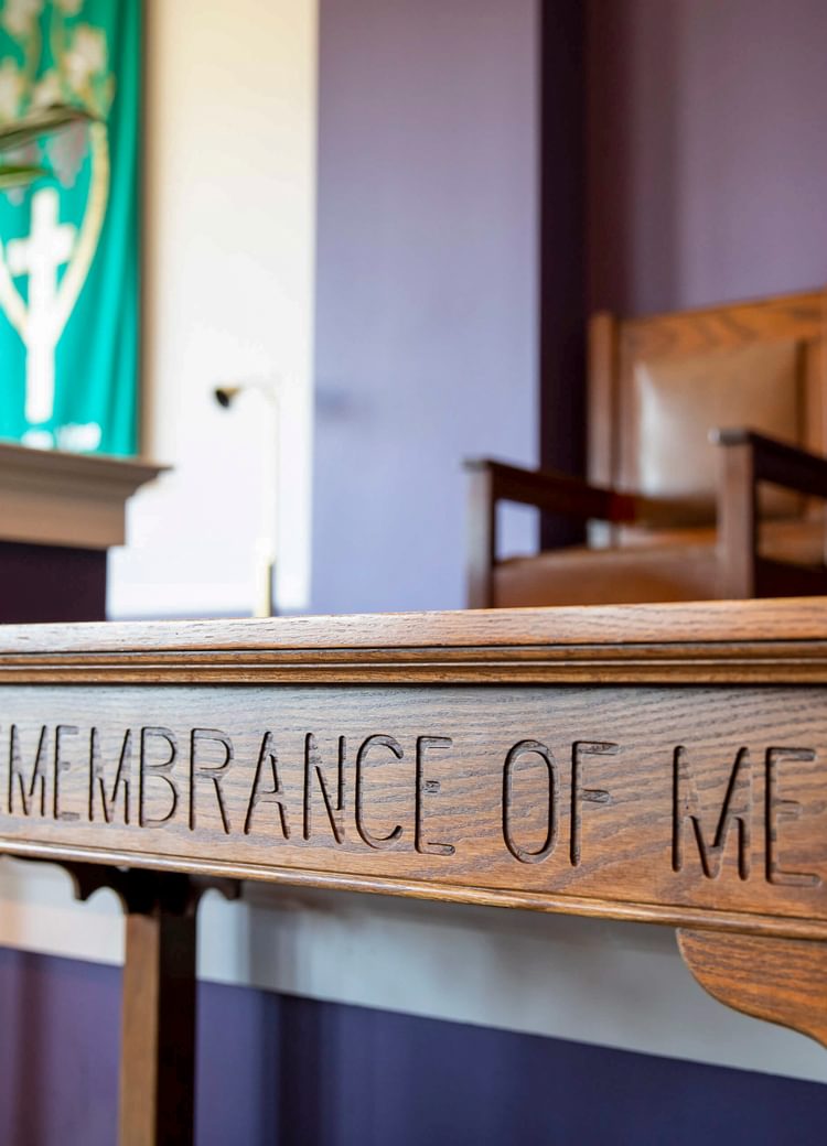 communion table in chapel