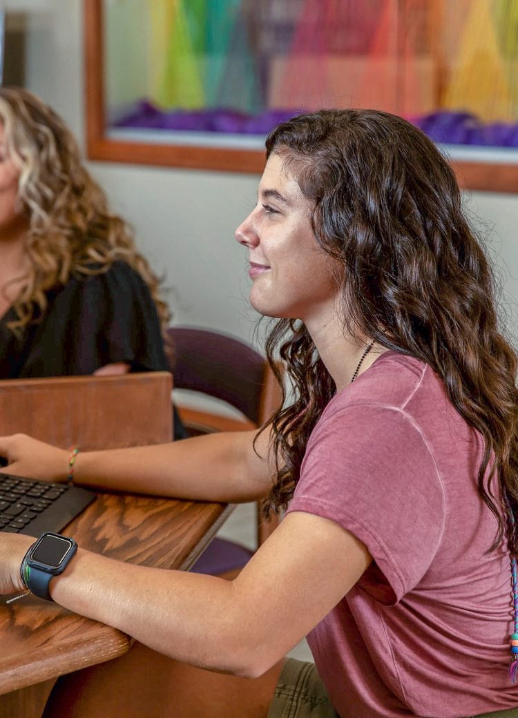 students using the library computers