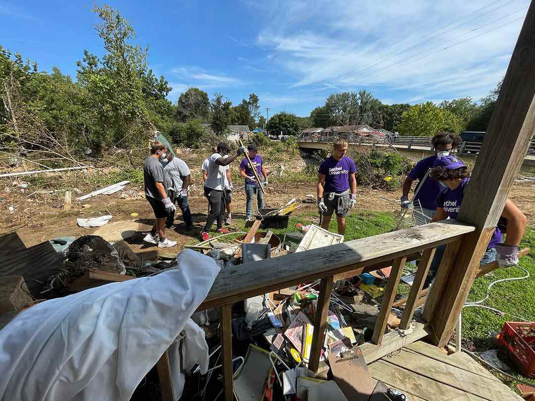 Bethel volunteers clean flood damage