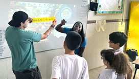 Andrew in the classroom